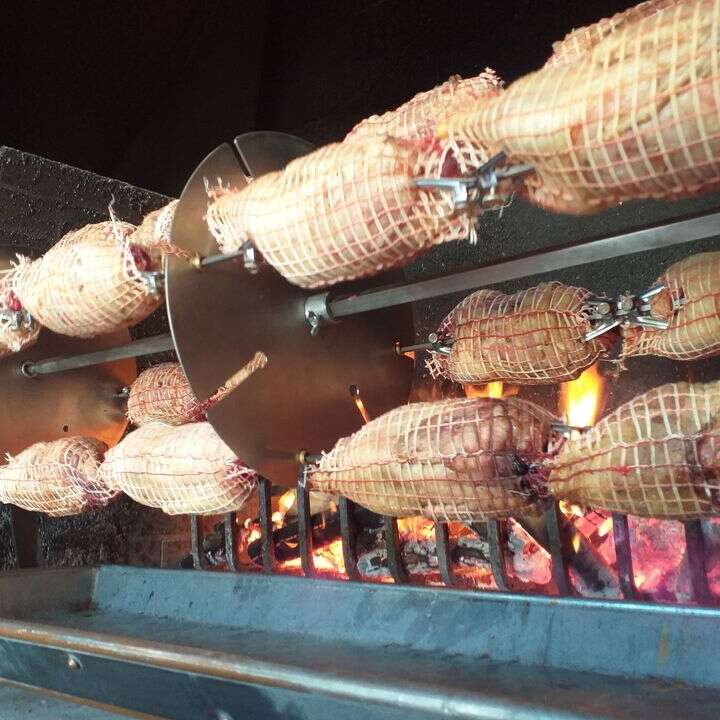 serata anatra allo spiedo